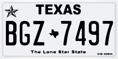 TX license plate BGZ7497