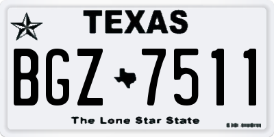 TX license plate BGZ7511