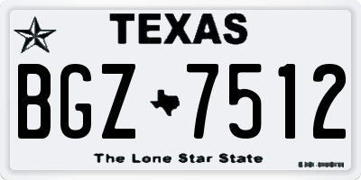 TX license plate BGZ7512