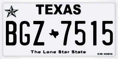 TX license plate BGZ7515