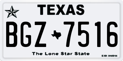 TX license plate BGZ7516