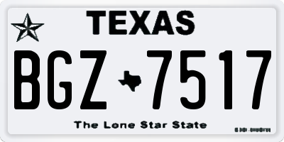 TX license plate BGZ7517
