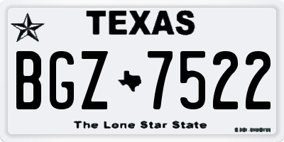 TX license plate BGZ7522