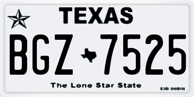 TX license plate BGZ7525