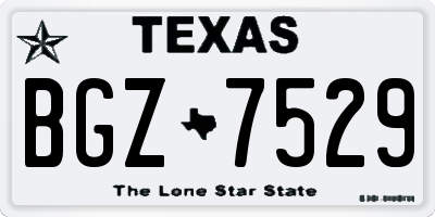 TX license plate BGZ7529