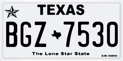 TX license plate BGZ7530