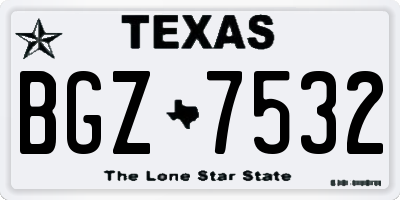 TX license plate BGZ7532