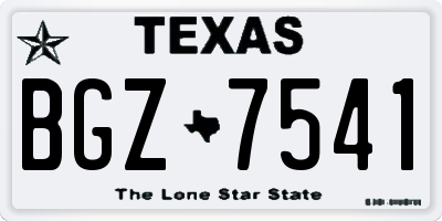 TX license plate BGZ7541