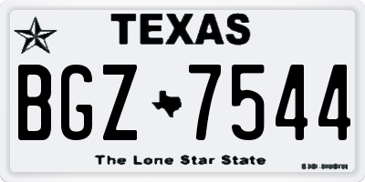 TX license plate BGZ7544