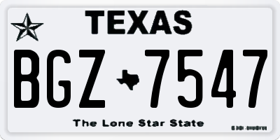 TX license plate BGZ7547