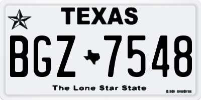 TX license plate BGZ7548