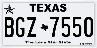 TX license plate BGZ7550