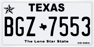 TX license plate BGZ7553