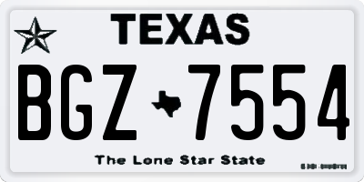 TX license plate BGZ7554
