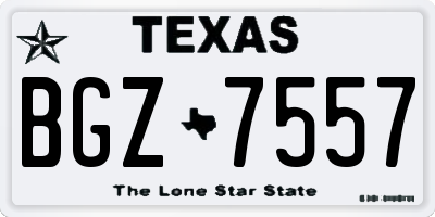 TX license plate BGZ7557