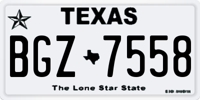 TX license plate BGZ7558