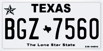 TX license plate BGZ7560