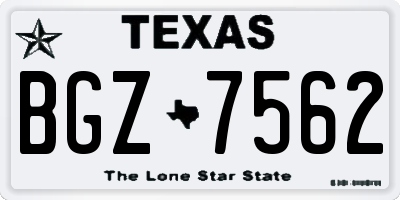 TX license plate BGZ7562
