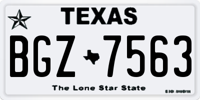 TX license plate BGZ7563