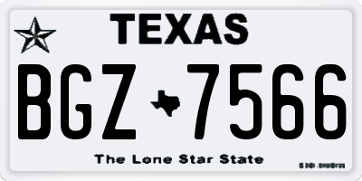 TX license plate BGZ7566
