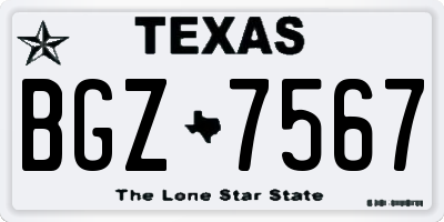 TX license plate BGZ7567