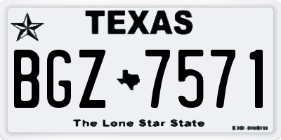 TX license plate BGZ7571