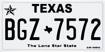 TX license plate BGZ7572