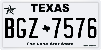 TX license plate BGZ7576