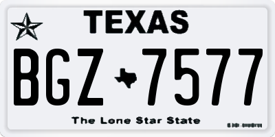 TX license plate BGZ7577