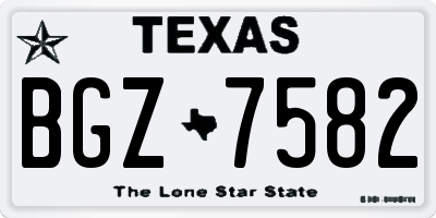 TX license plate BGZ7582
