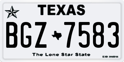 TX license plate BGZ7583