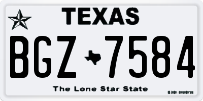 TX license plate BGZ7584