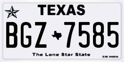 TX license plate BGZ7585