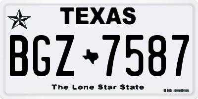TX license plate BGZ7587