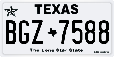 TX license plate BGZ7588