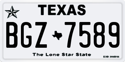 TX license plate BGZ7589