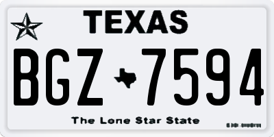 TX license plate BGZ7594