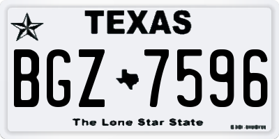 TX license plate BGZ7596