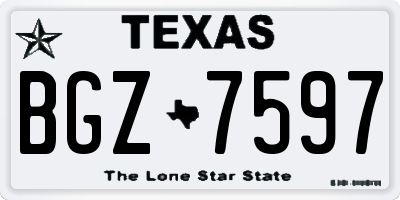 TX license plate BGZ7597