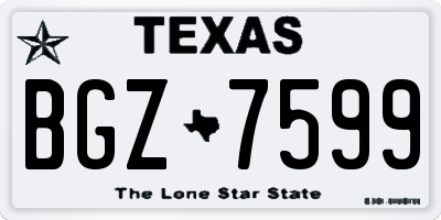 TX license plate BGZ7599