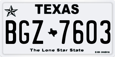 TX license plate BGZ7603