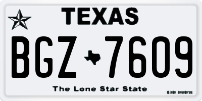 TX license plate BGZ7609