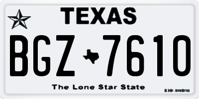 TX license plate BGZ7610