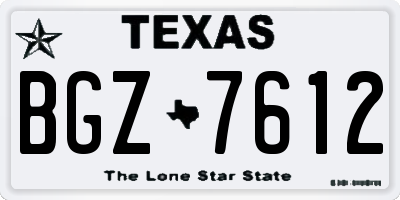 TX license plate BGZ7612