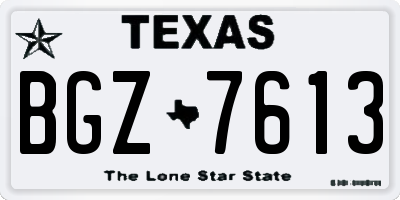 TX license plate BGZ7613