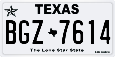 TX license plate BGZ7614