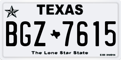 TX license plate BGZ7615