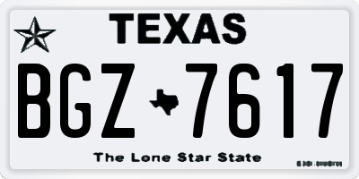 TX license plate BGZ7617