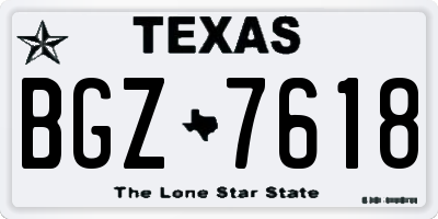 TX license plate BGZ7618
