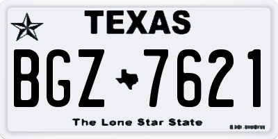 TX license plate BGZ7621